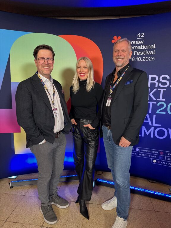 Klaus Härö, Laura Birn ja Kai Nordberg Varsovassa. Kuva: Making Movies.